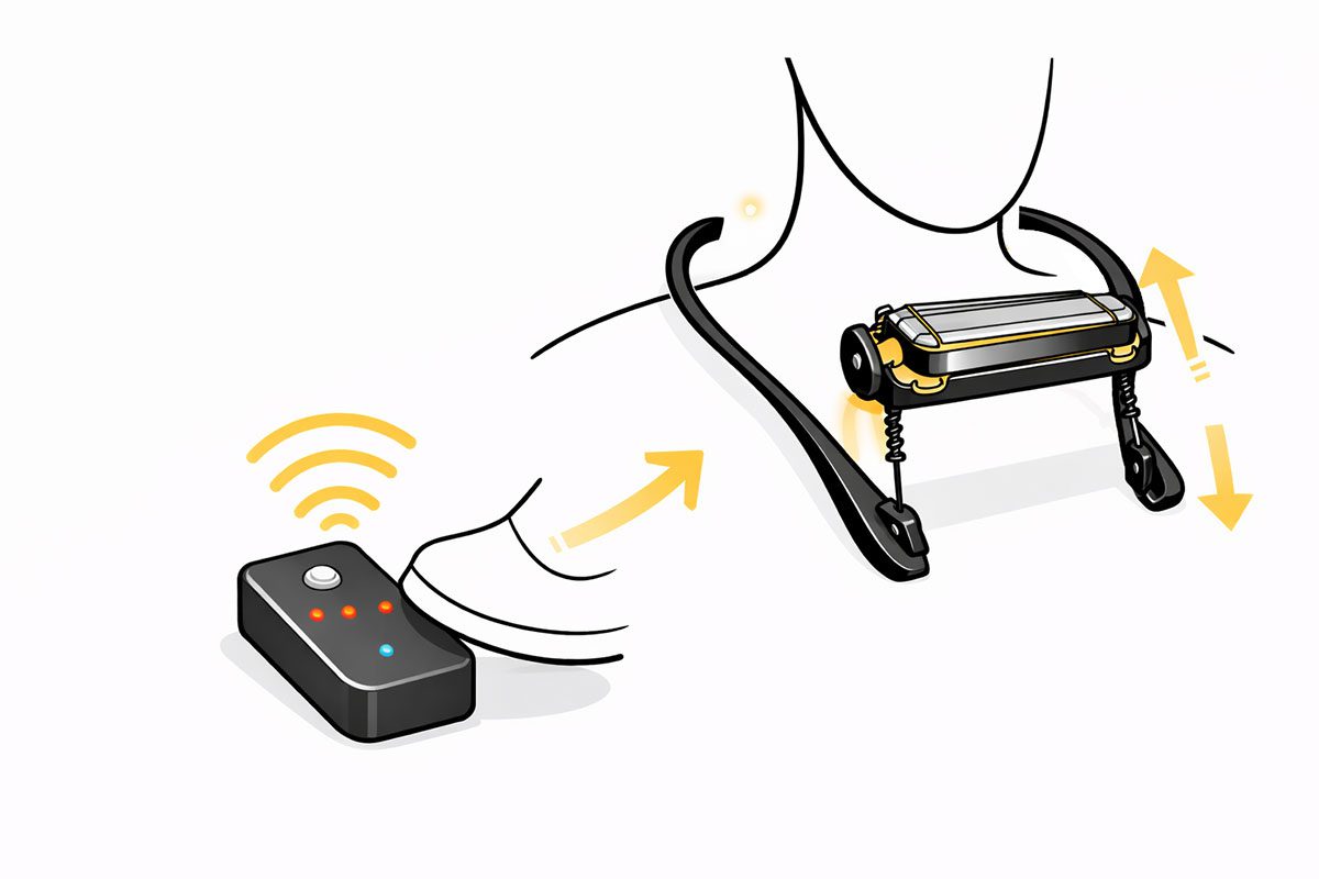 Using the pedal presets to raise or lower the harmonica